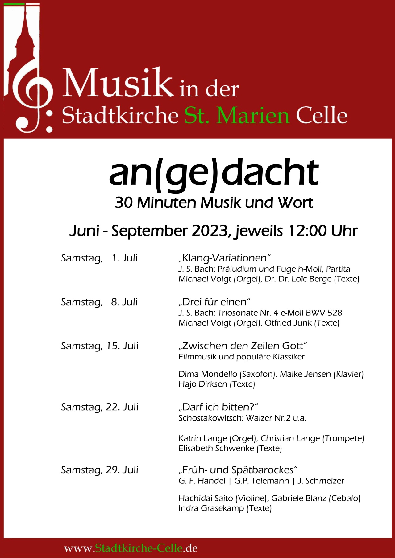 Stadtkirche Celle Musikalische Veranstaltungen