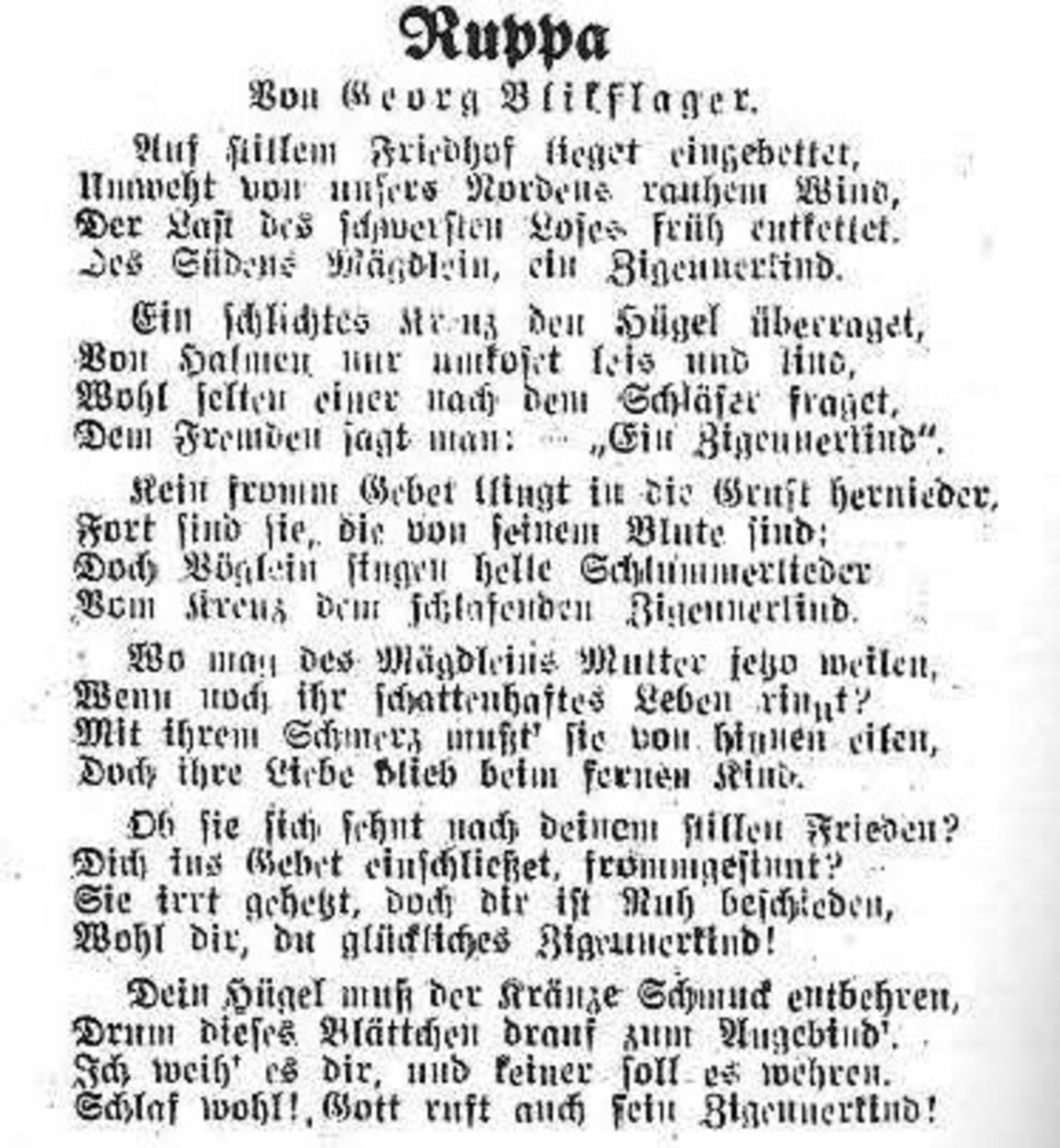 Ruppa - Gedicht von Georg Blikslager