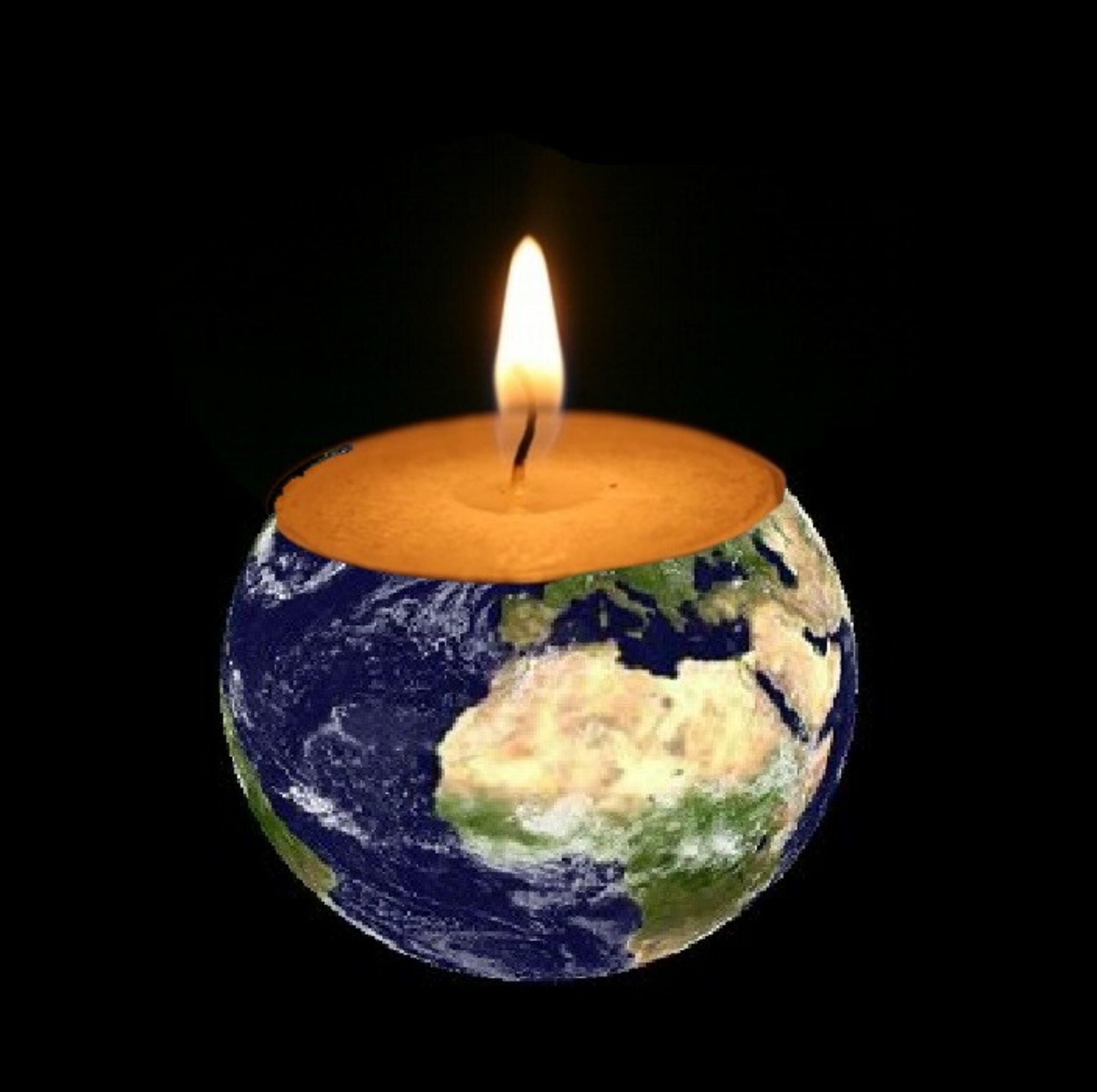 Erde als Kerze
