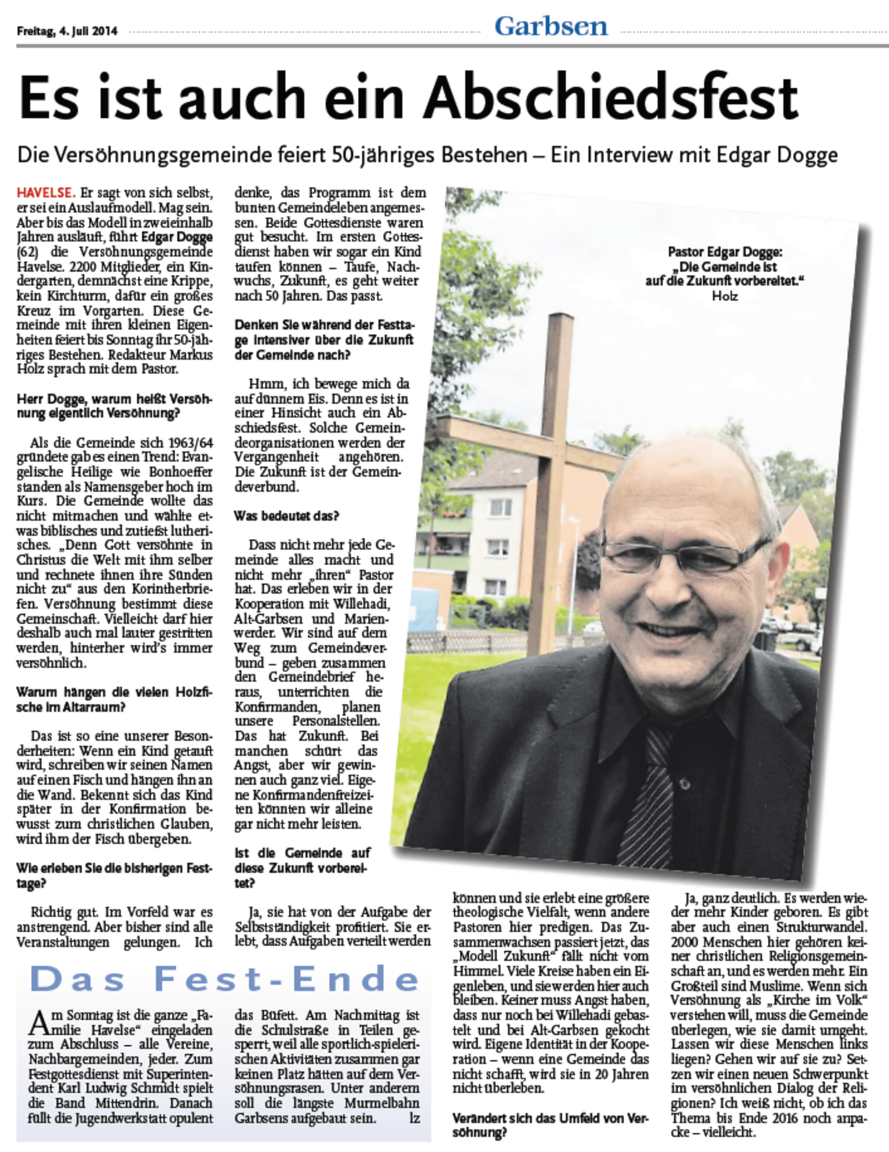 Leine-Zeitung vom 4. Juli 2014 PNG