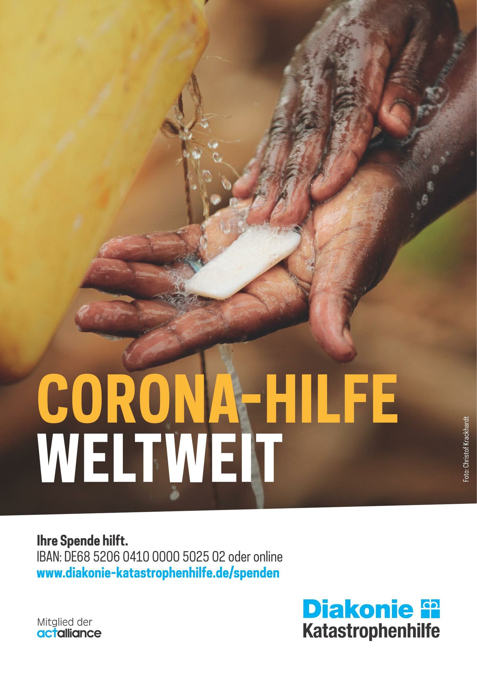 Corona-Hilfe weltweit Plakat