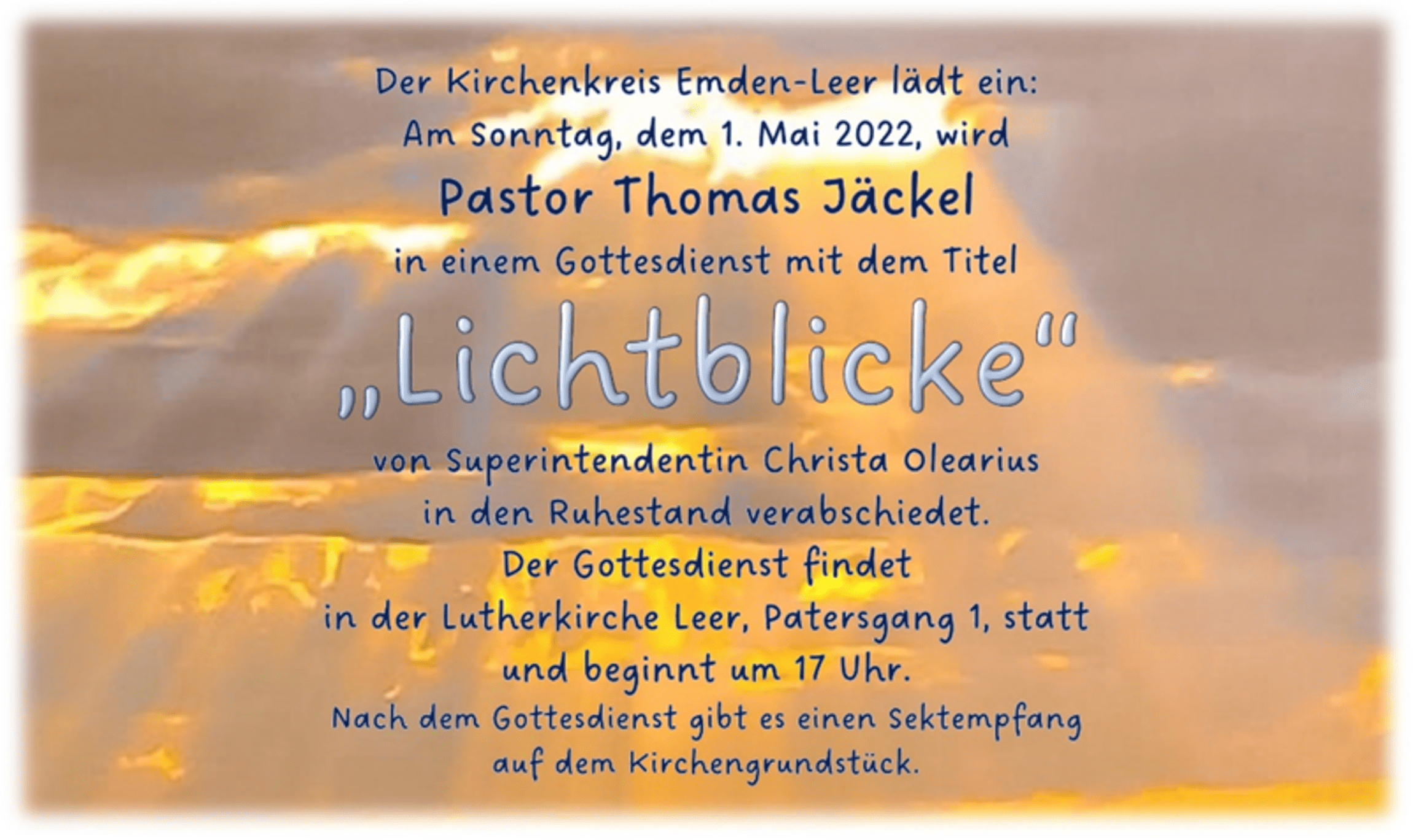 Einladung zur Verabschiedung Pastor Thomas Jäckel