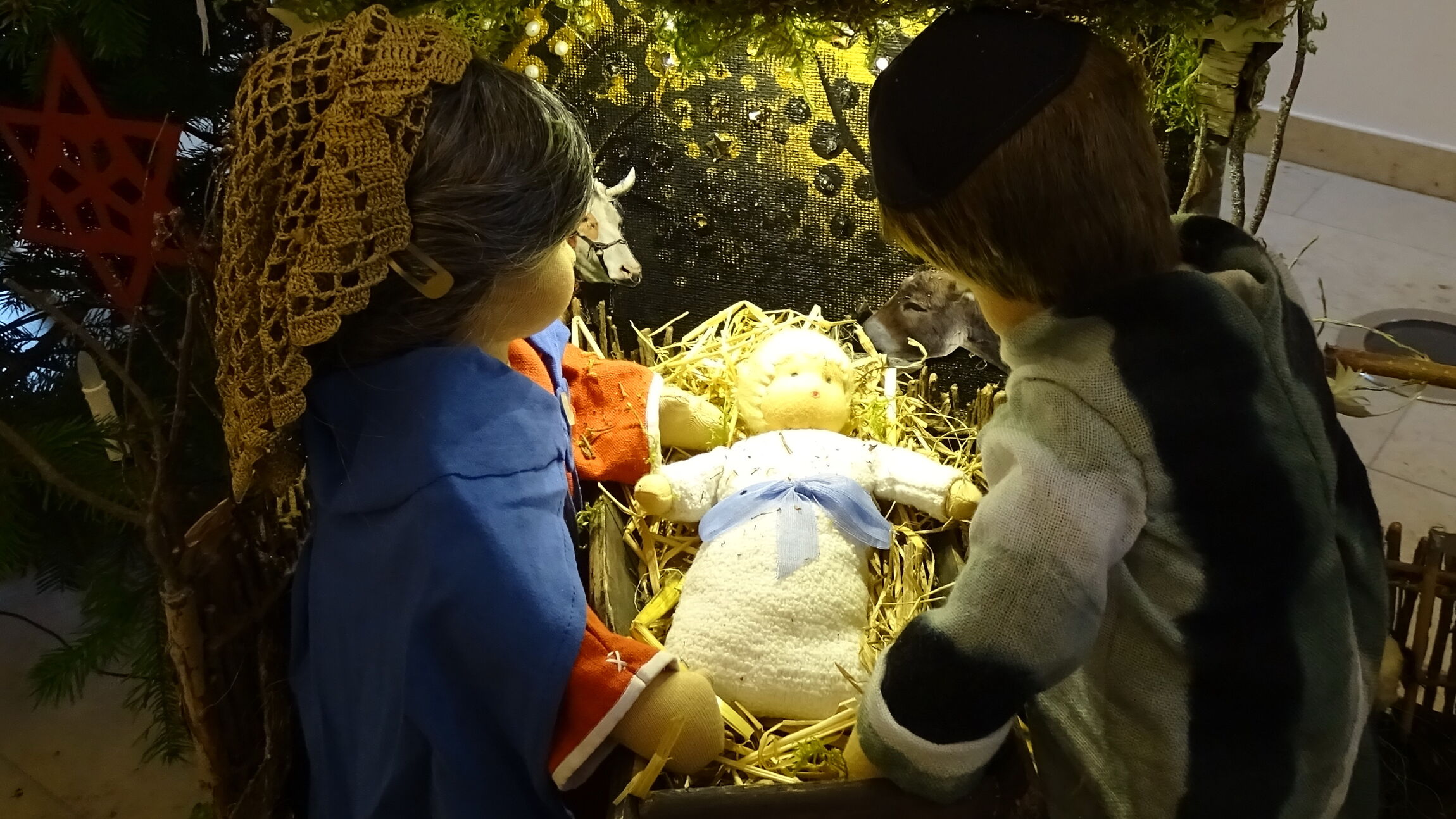 Weihnachtskrippe - Maria & Josef mit Jesus