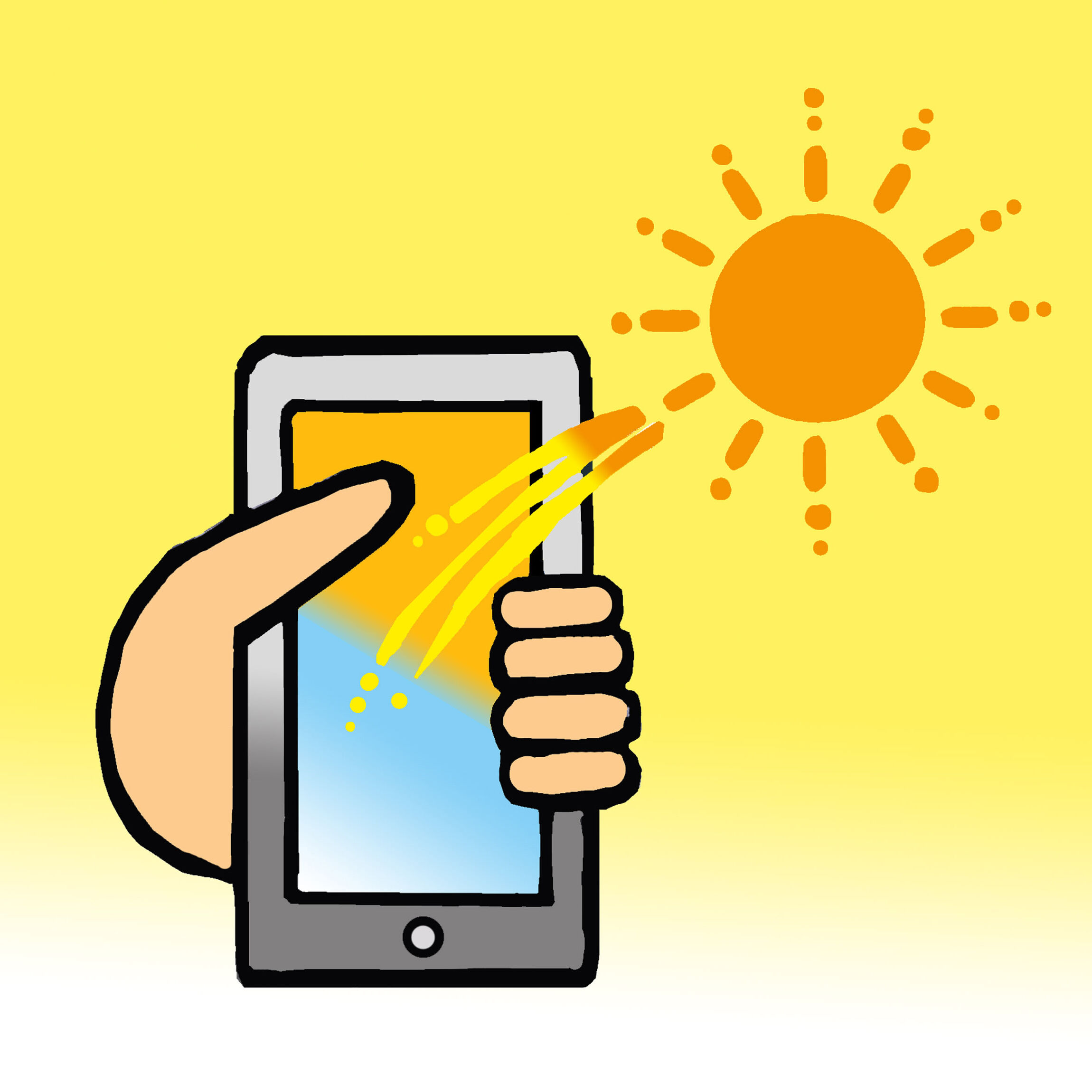 Handy und Sonne