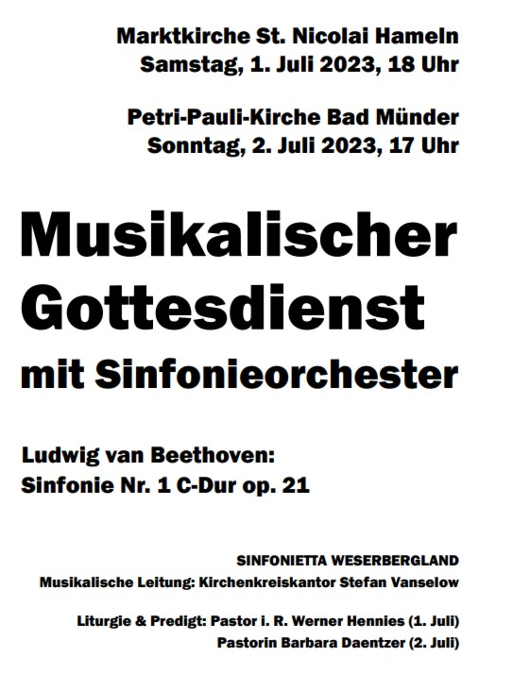 Plakat ProjektOrchester  2.7.2023