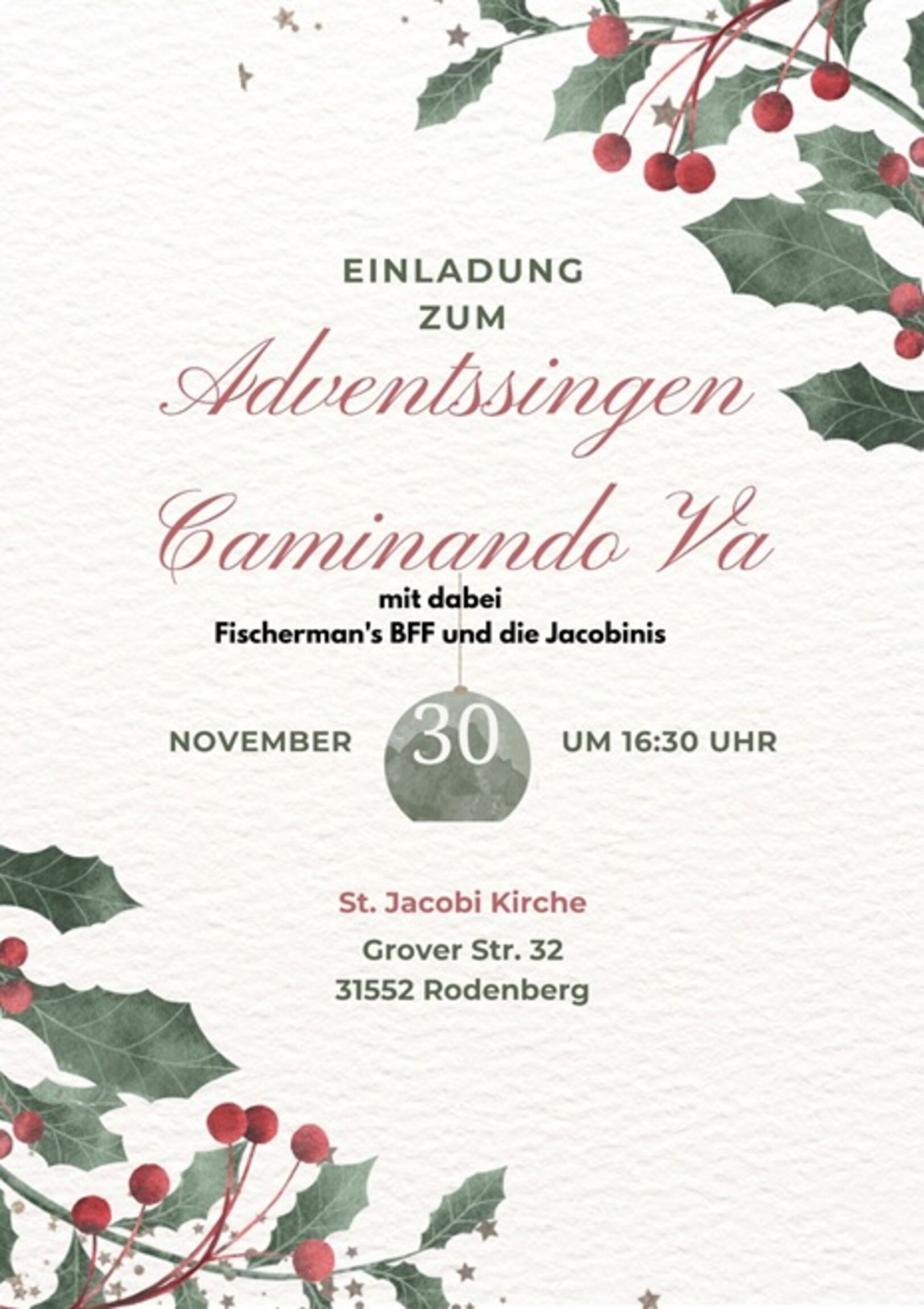 Adventssingen in der St. Jacobi Kirche