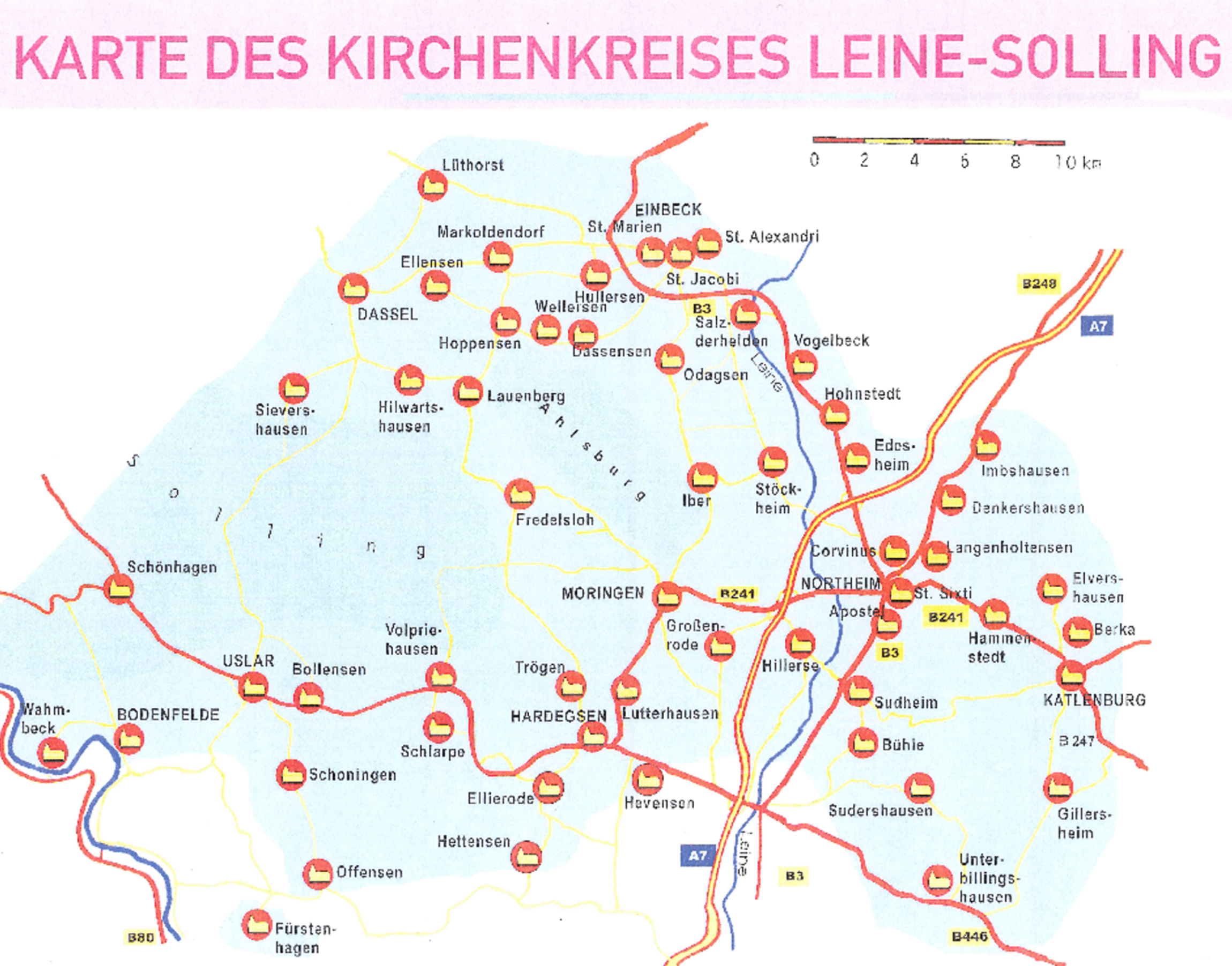 Karte Kirchenkreis Leine-Solling