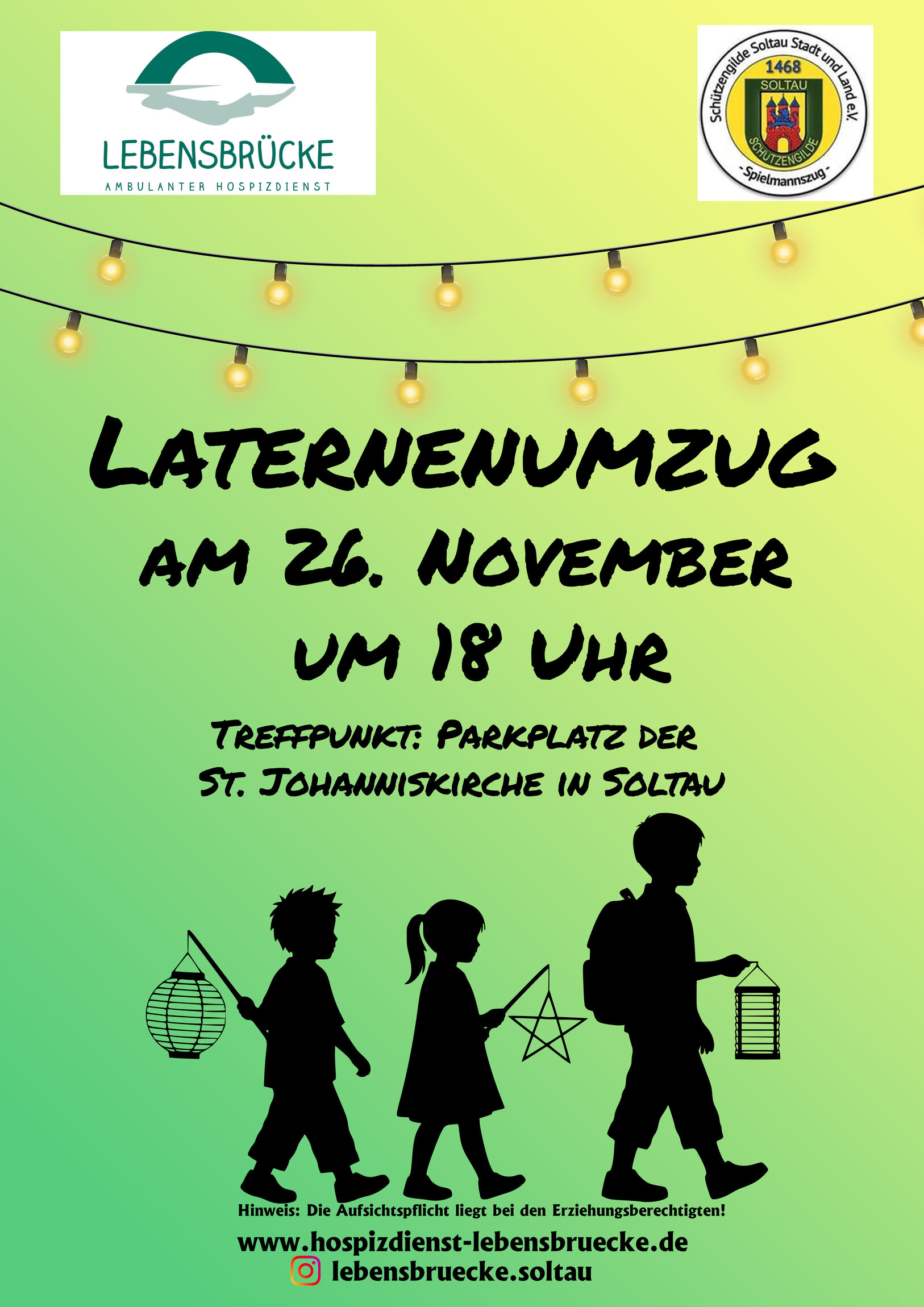 Laternenumzug. Hospizdienst