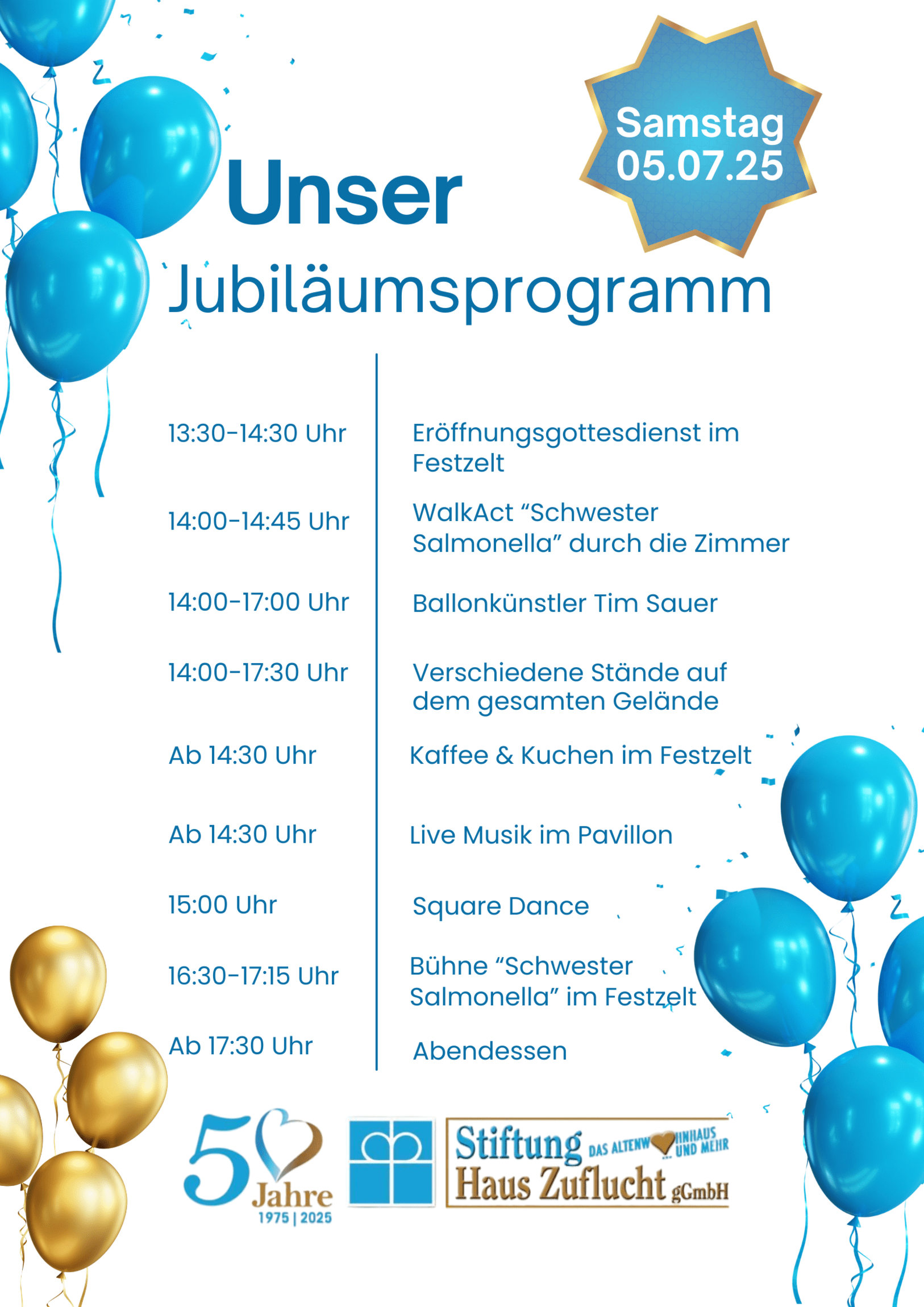 Programm, Jubiläum, Haus Zuflucht