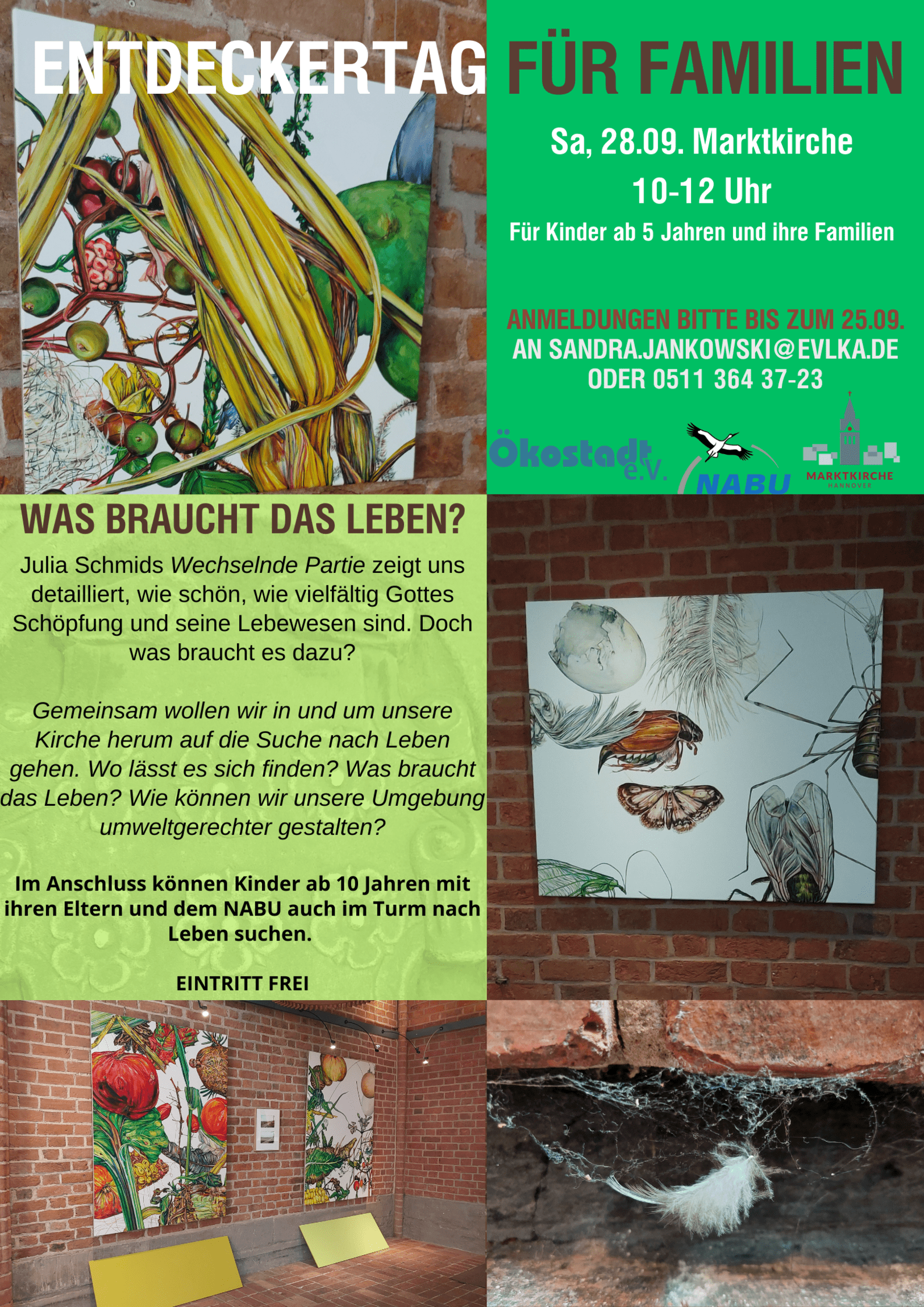 Plakat Entdeckertag für Familien mit Bildern von Julia Schmid