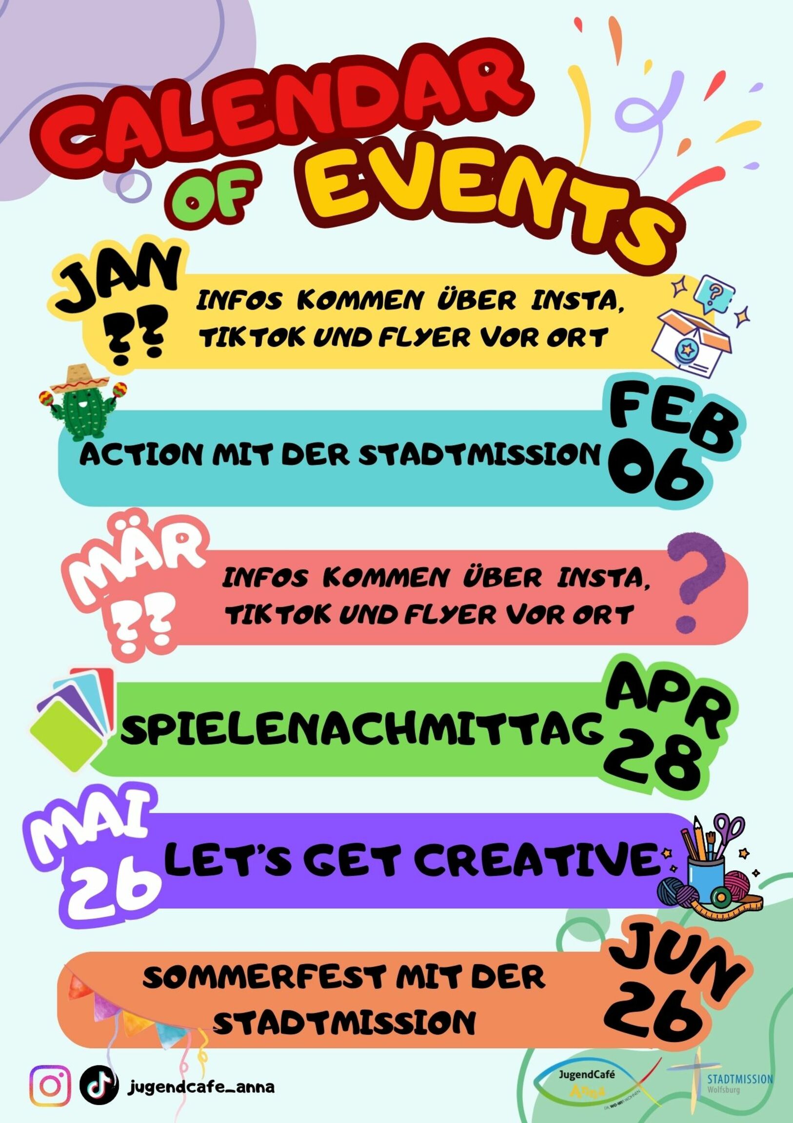 Events im Jugendcafe Anna 2026