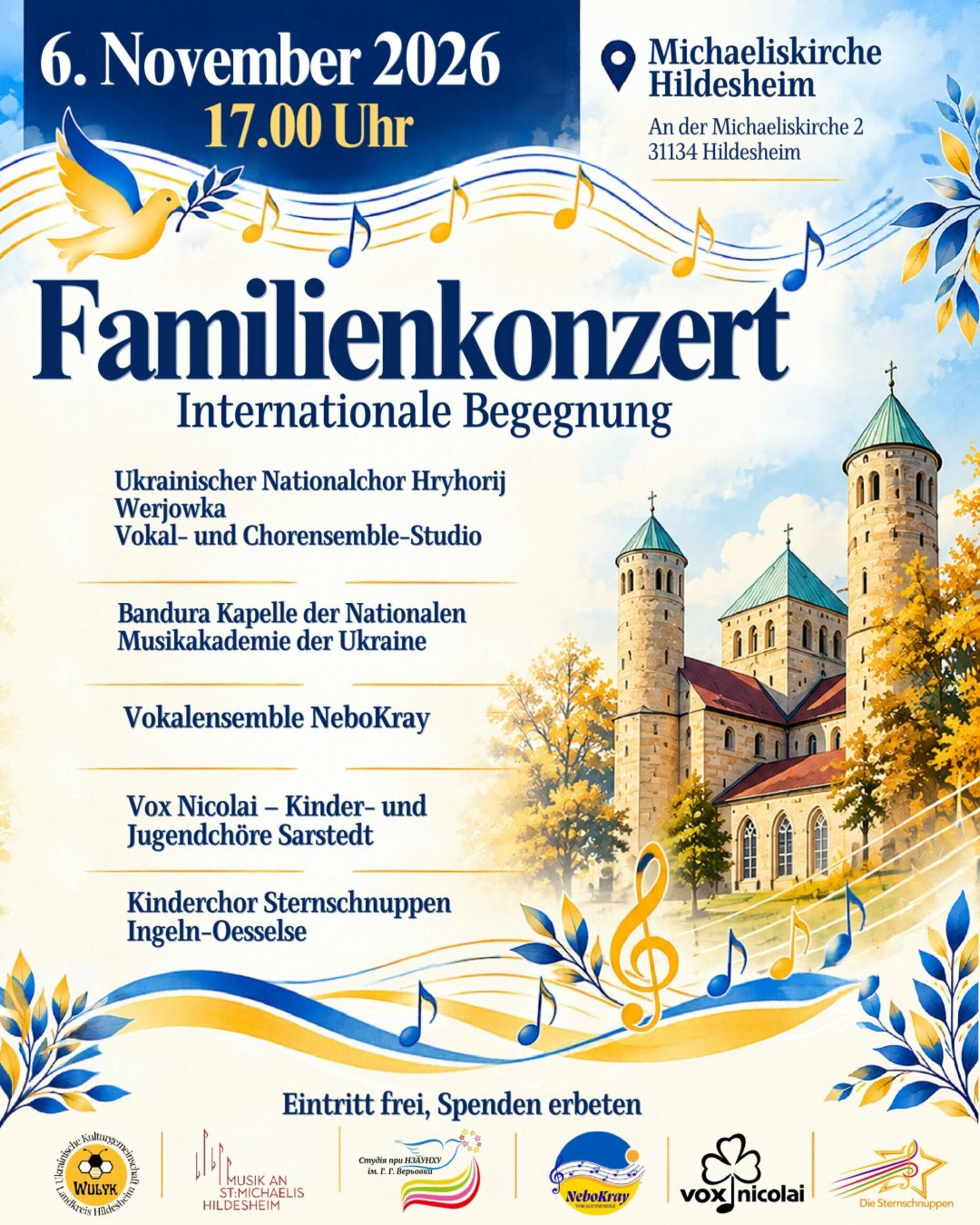 Familienkonzert 06.11.2026 St.Michaelis Hi / hochkarätige ukrainische Musikensembles