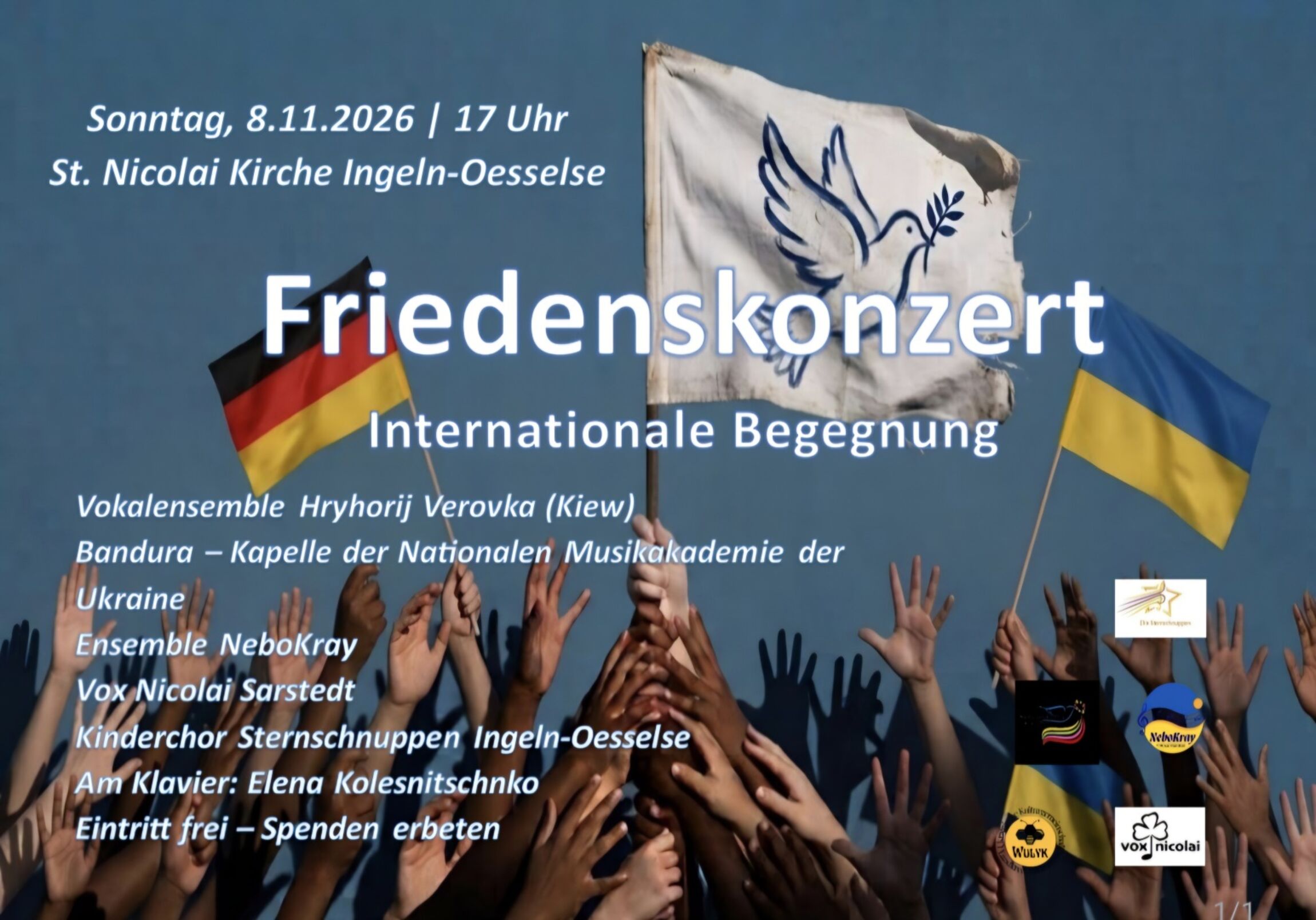Friedenskonzert 08.11.2026 St.Nicolai Oesselse / hochkarätige ukrainische Musikensembles