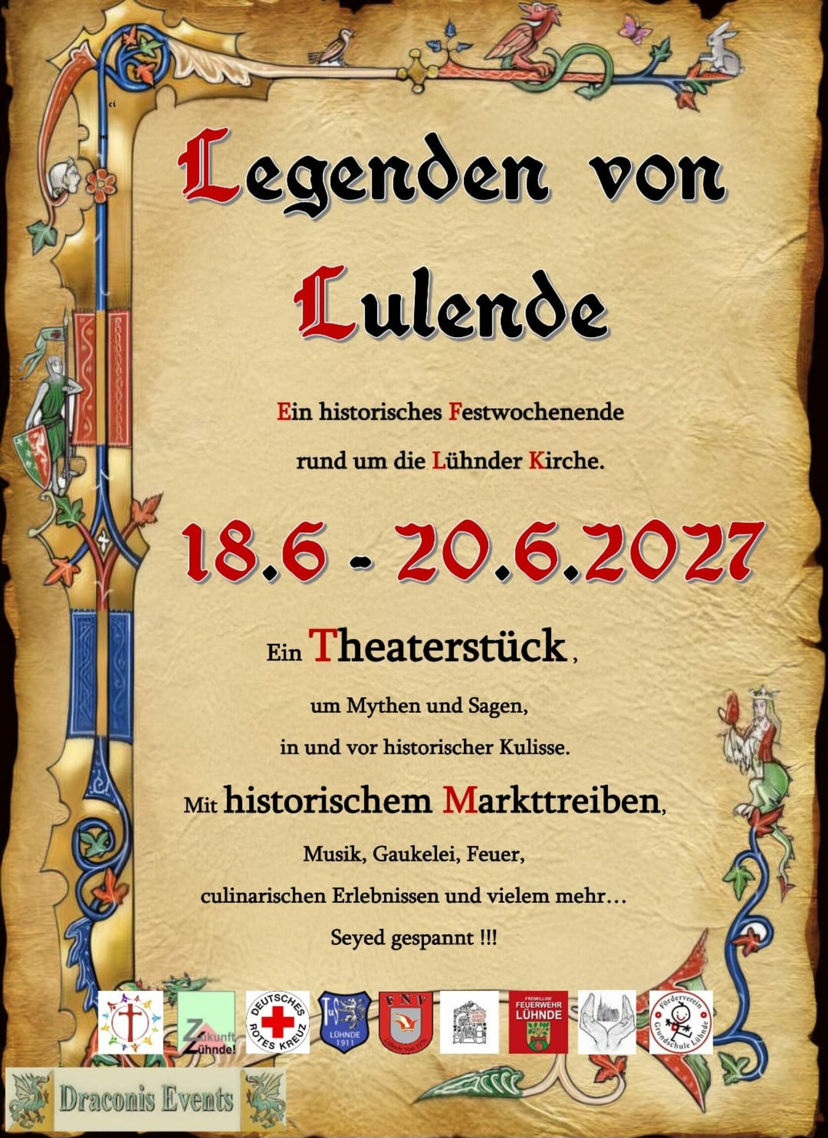 Plakat zu Festwochenende und Theaterstück von Ursel Behre 18. – 20. Juni 2027