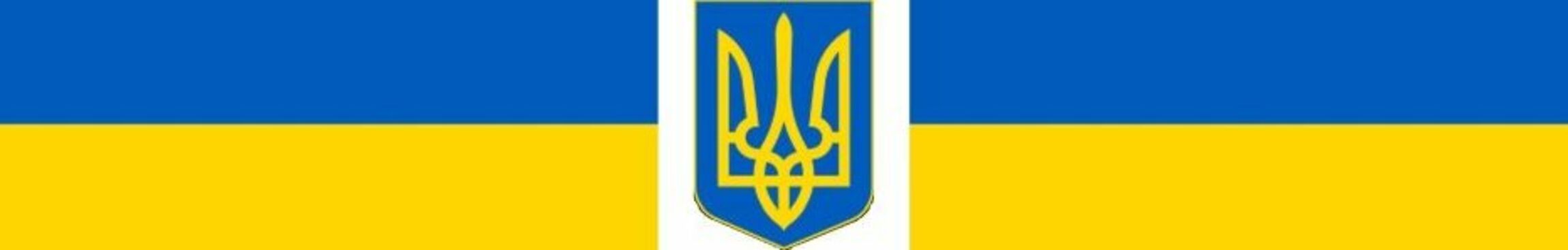 Ukraine: Flagge und Wappen