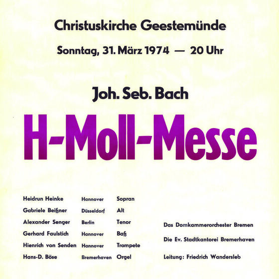Plakat h-Moll-Messe 1974