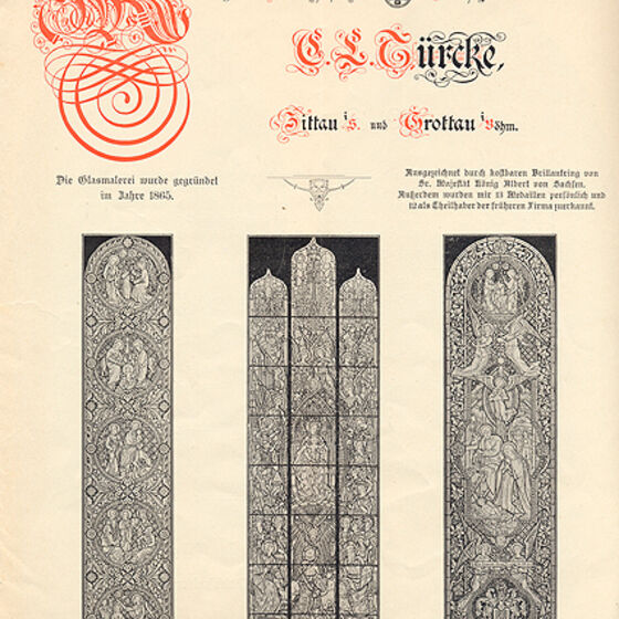 Katalog der Königl. Sächsische Hofglasmalerei E.L. Türcke, um 1890 