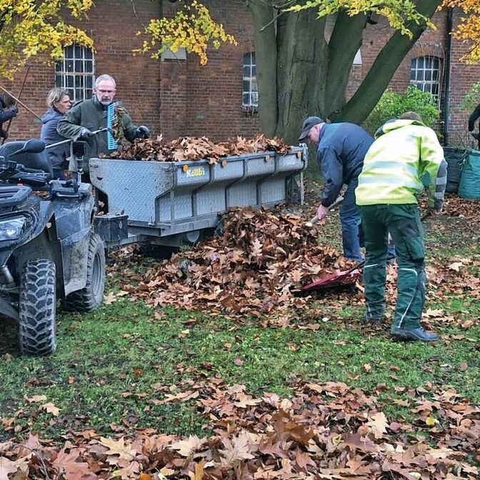 Grünschnitt in Groß Lobke, Vokstrauertag 2024 - Foto: Hermann Fricke